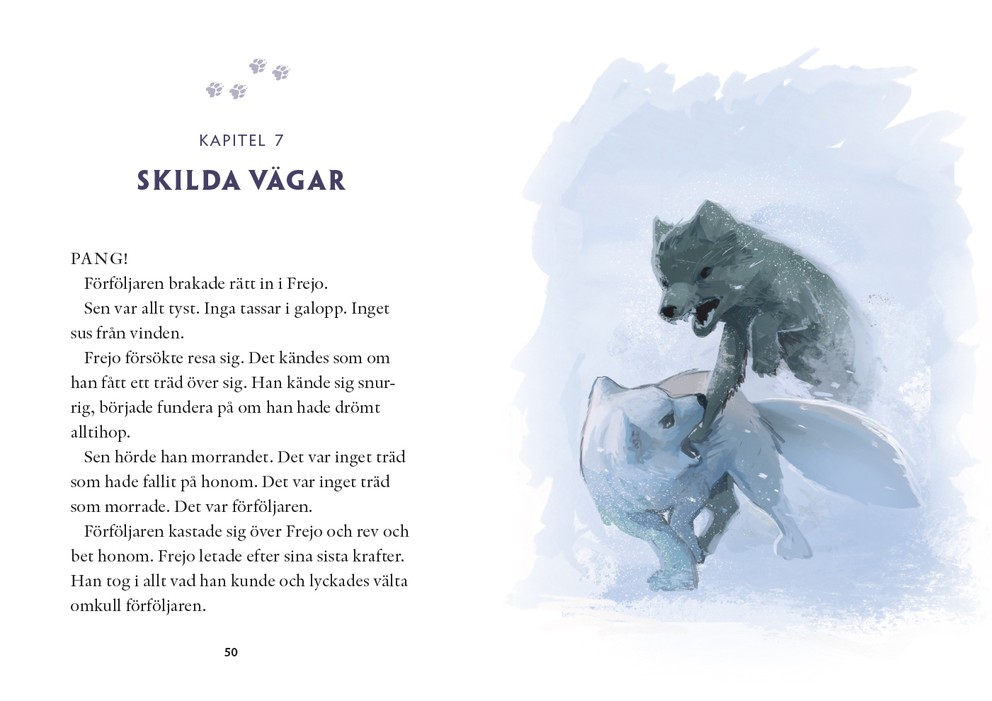 Uppslag ur Sagan om Frejo: Norrskenet.